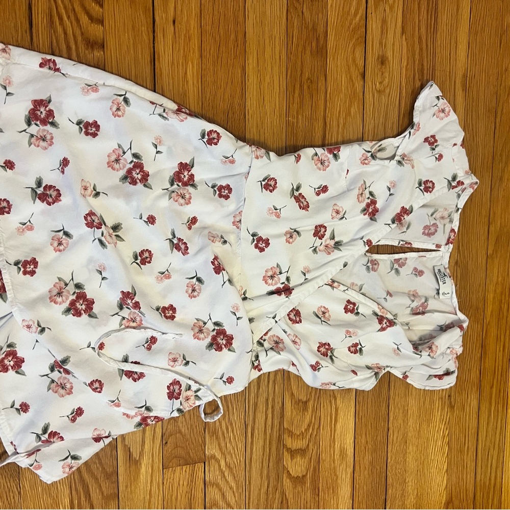 Floral Wrap Dress with Ruffle Sleeves
